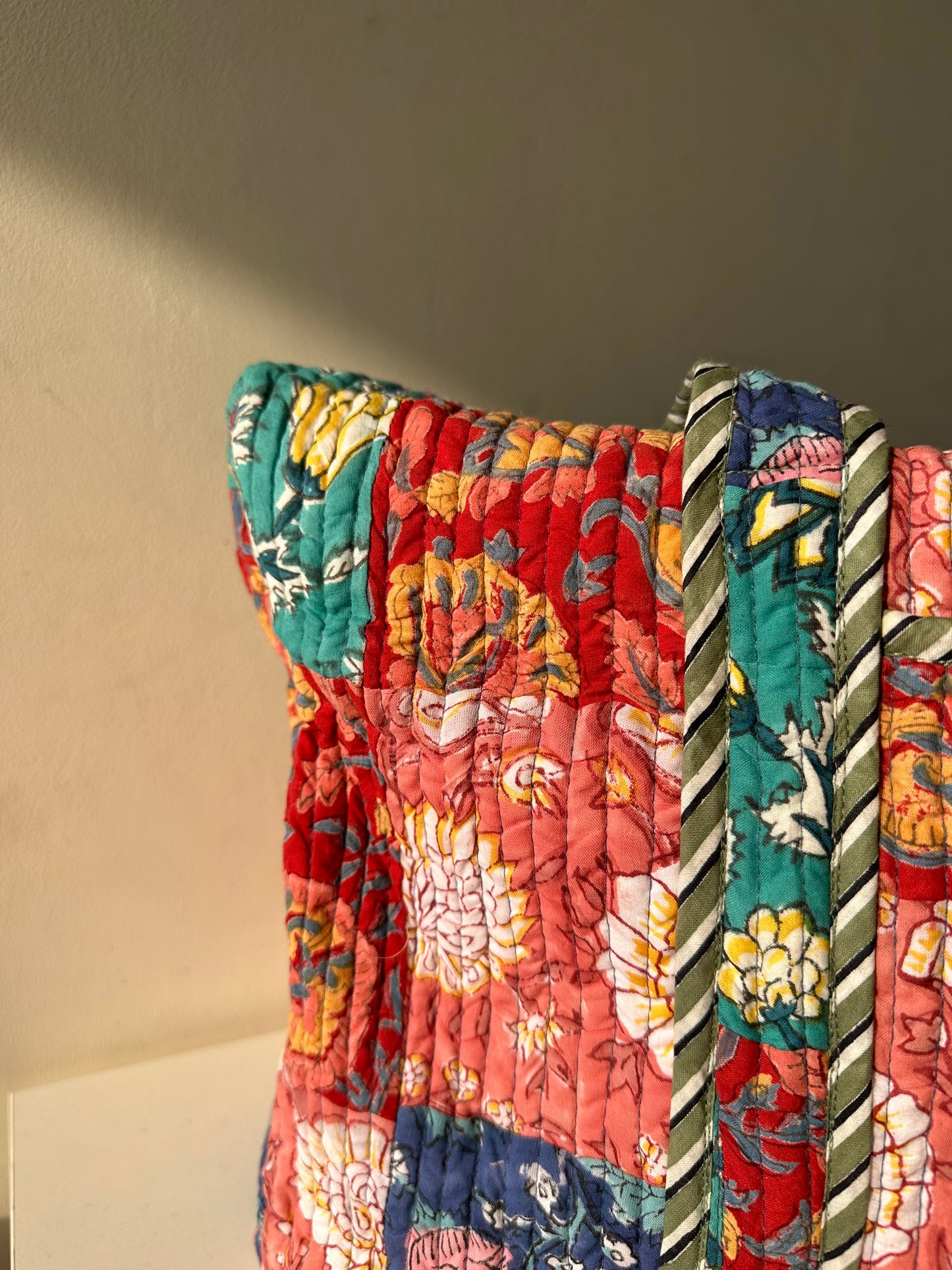 Multi Coloured Quilted Patchwork Travel Duffle Bag