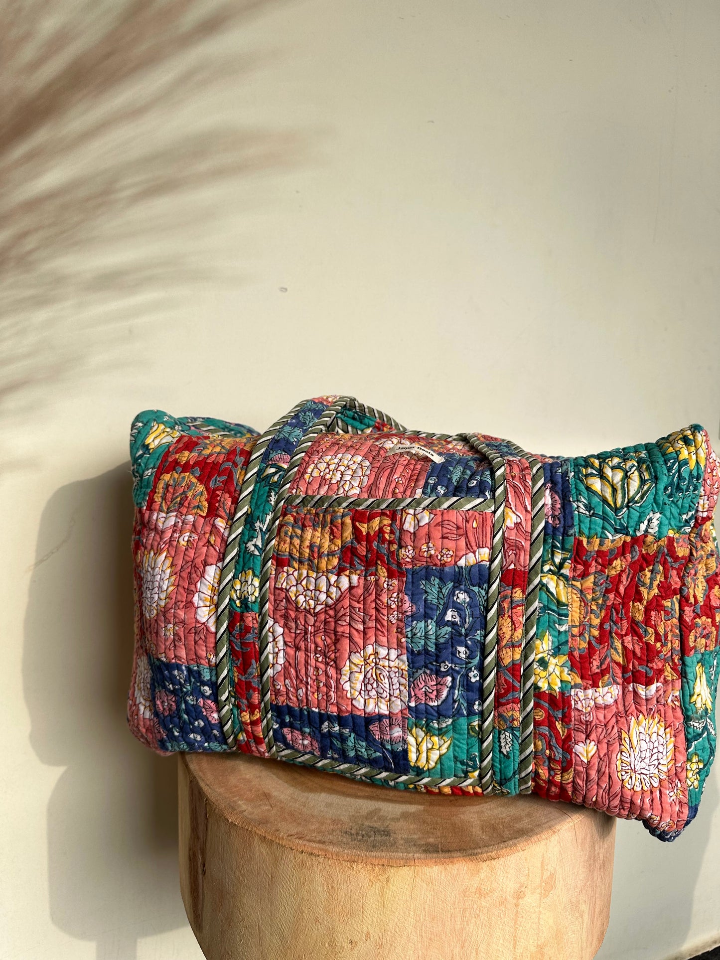 Multi Coloured Quilted Patchwork Travel Duffle Bag