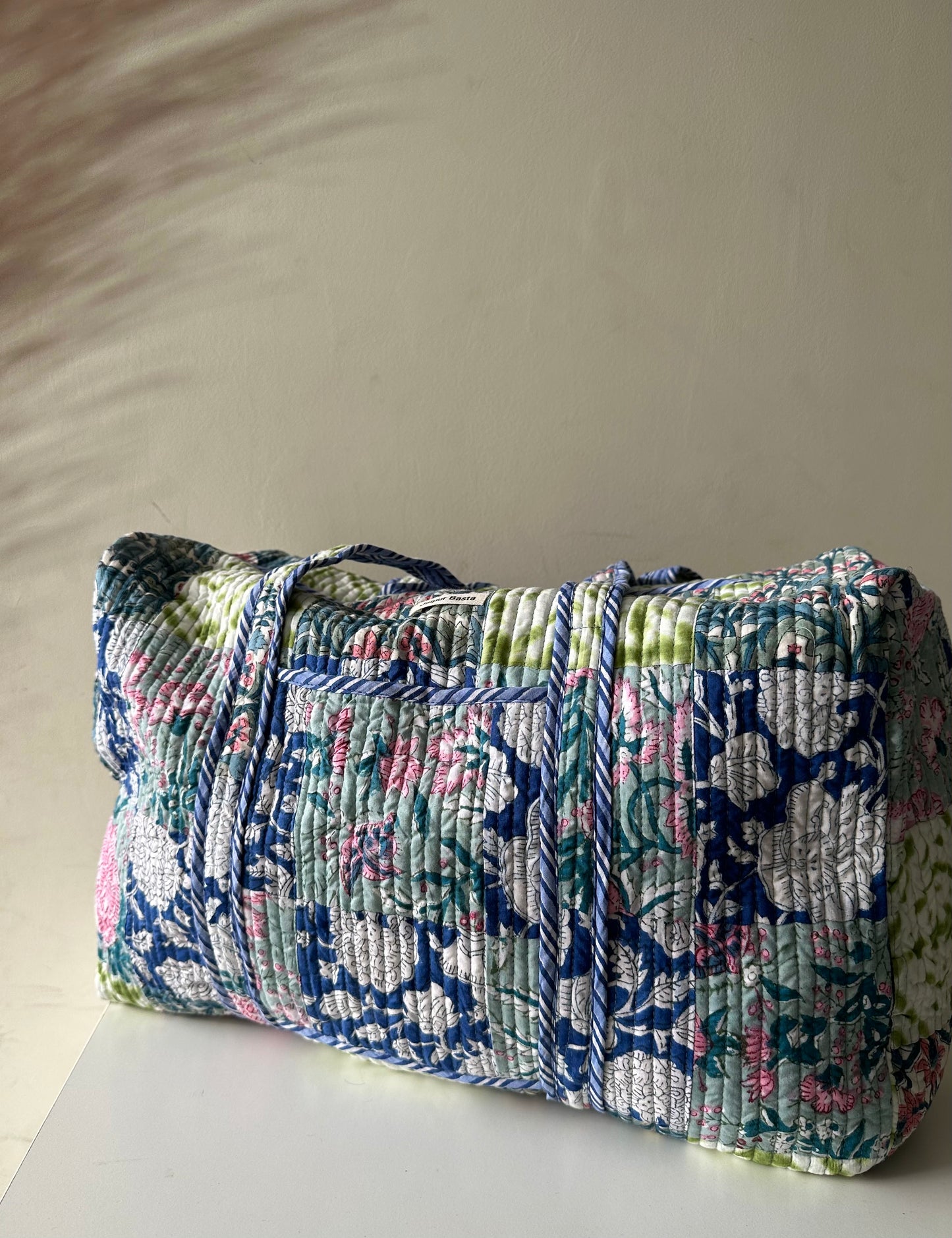 Multi Coloured Quilted Patchwork Travel Duffle Bag