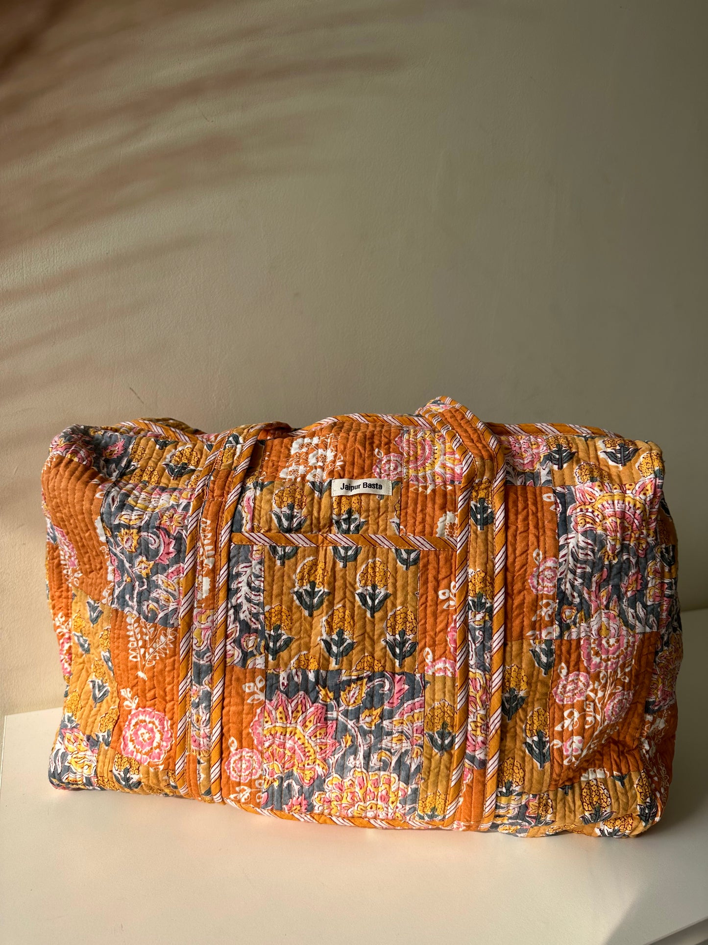 Multi Coloured Quilted Patchwork Travel Duffle Bag