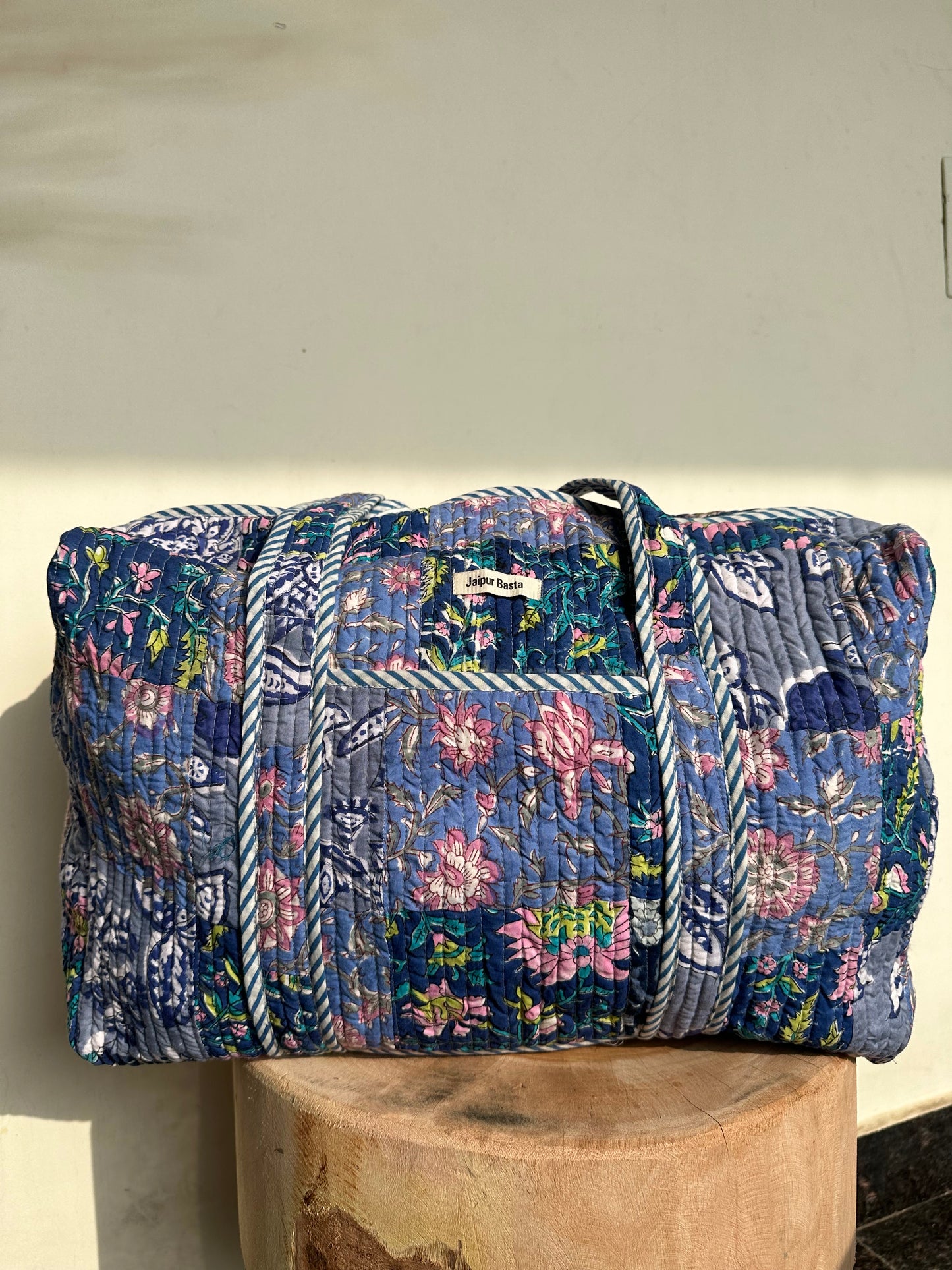 Multi Coloured Quilted Patchwork Travel Duffle Bag