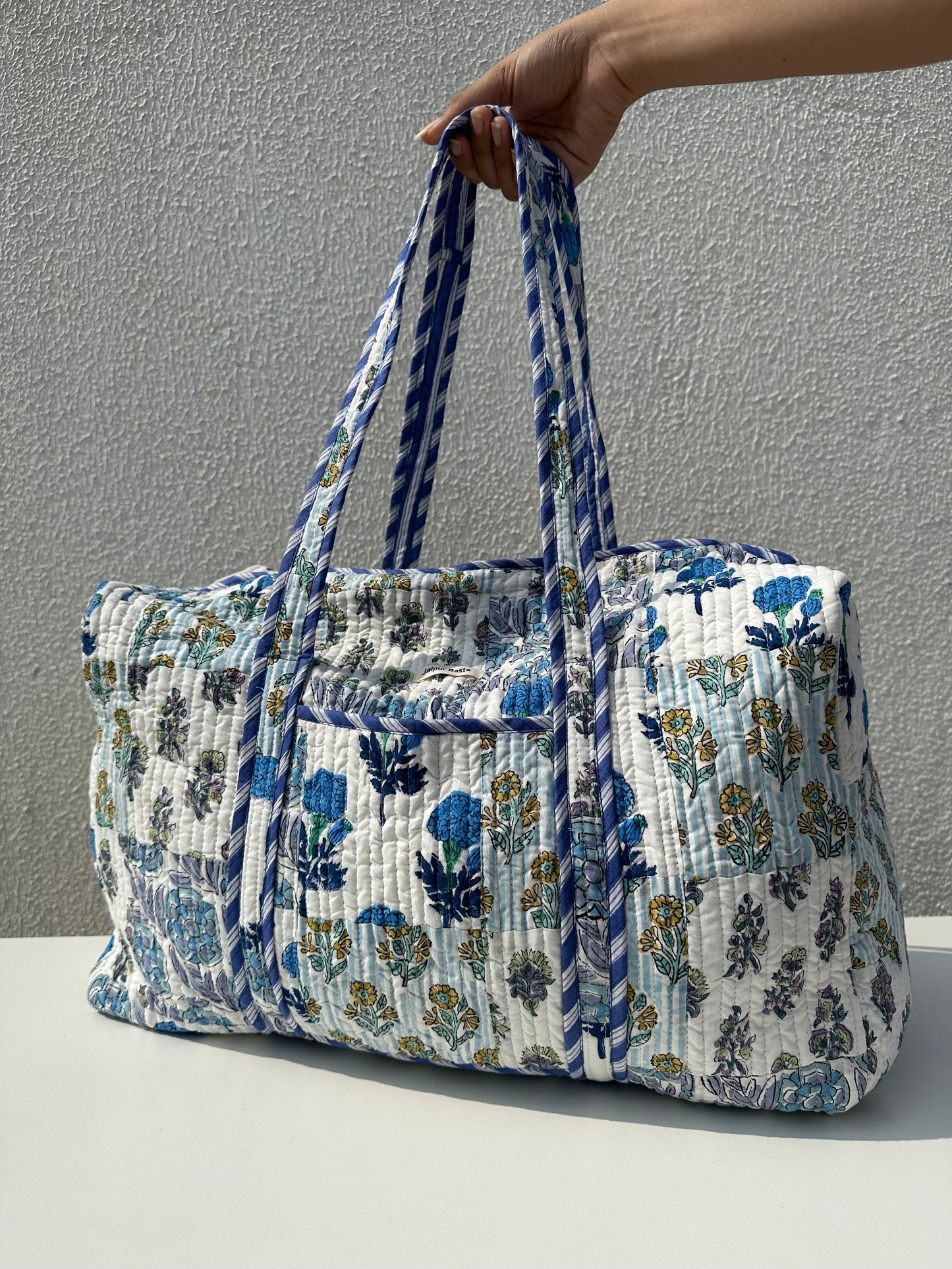 Multi Coloured Quilted Patchwork Travel Duffle Bag