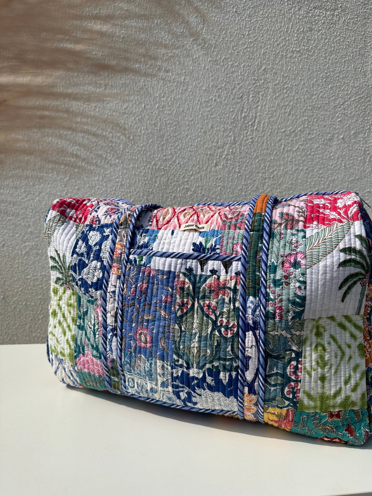 Multi Coloured Quilted Patchwork Travel Duffle Bag