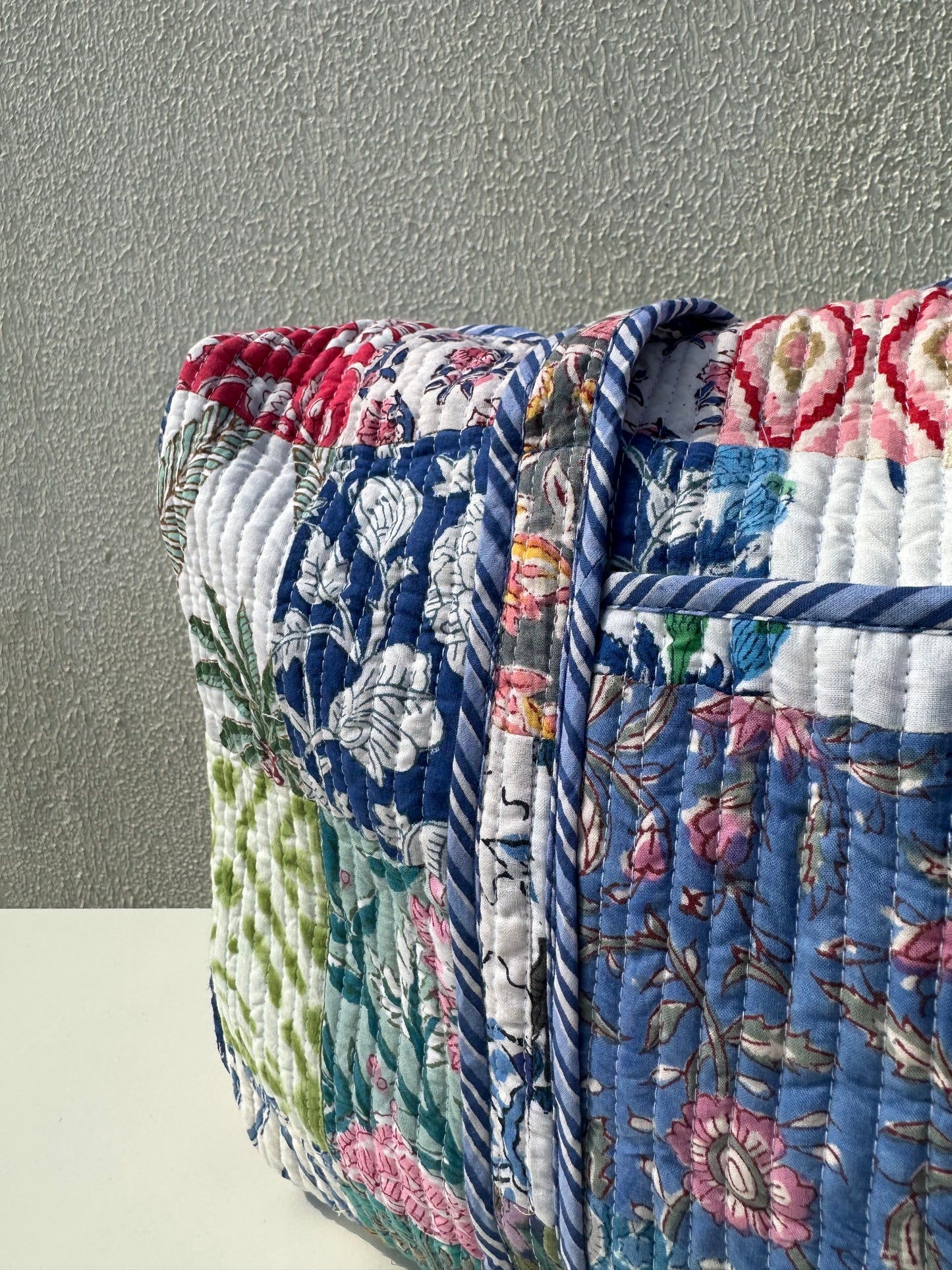 Multi Coloured Quilted Patchwork Travel Duffle Bag