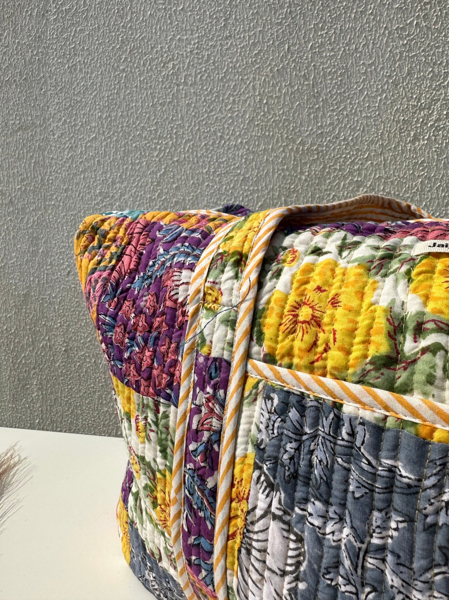 Multi Coloured Quilted Patchwork Travel Duffle Bag