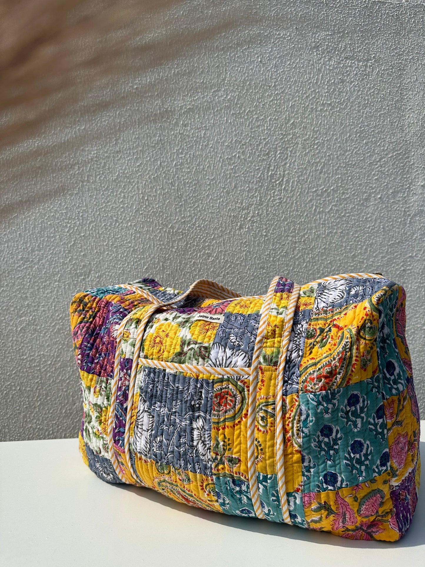 Multi Coloured Quilted Patchwork Travel Duffle Bag