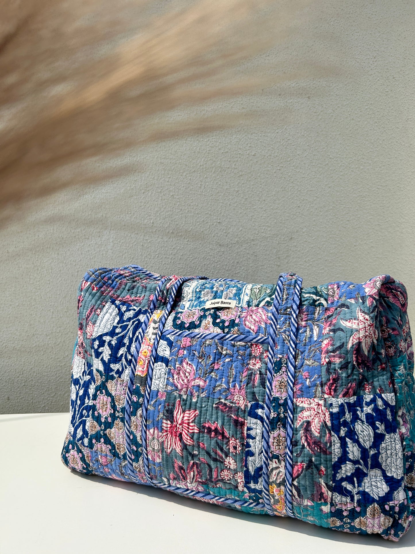 Multi Coloured Quilted Patchwork Travel Duffle Bag