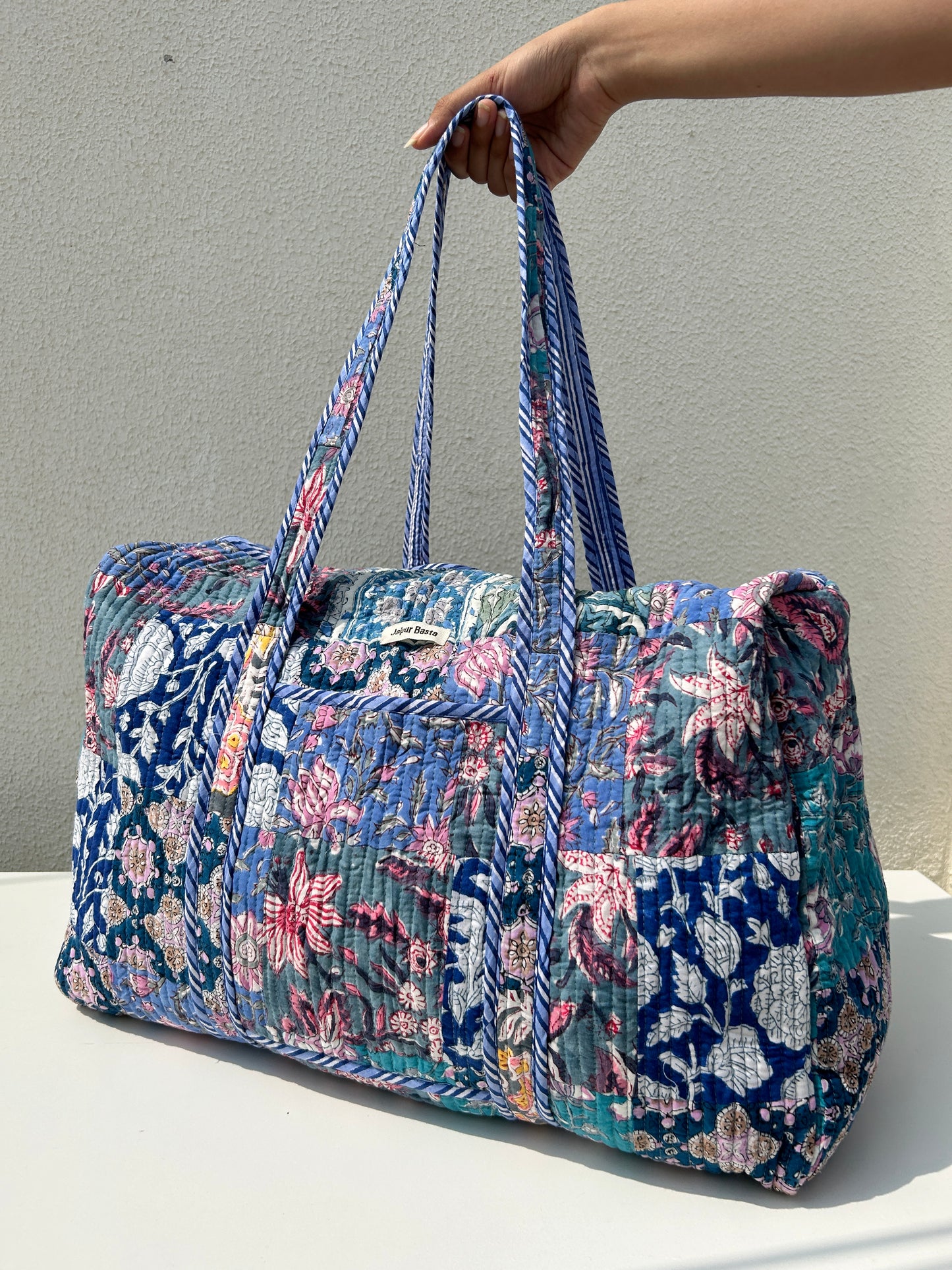 Multi Coloured Quilted Patchwork Travel Duffle Bag