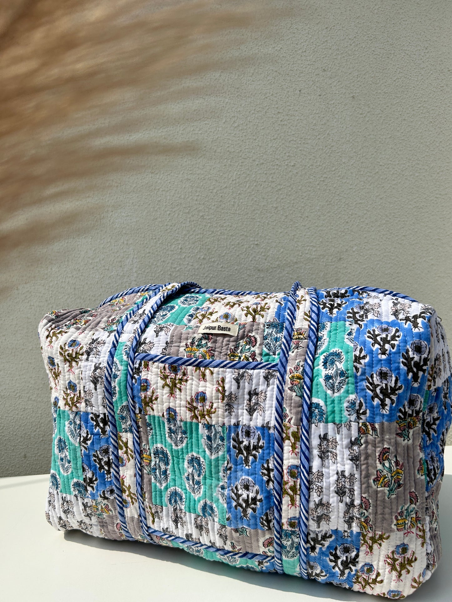 Multi Coloured Quilted Patchwork Travel Duffle Bag