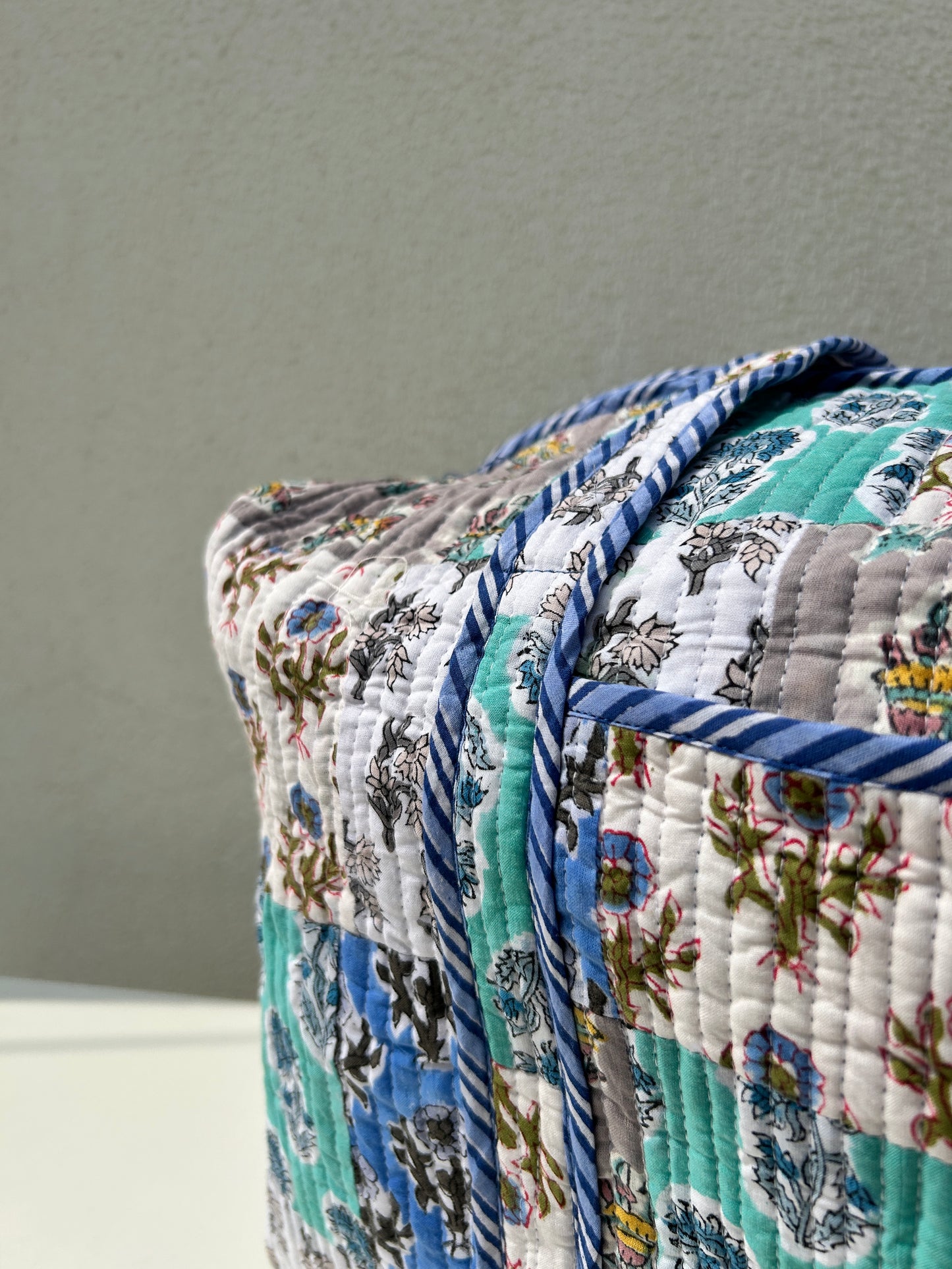 Multi Coloured Quilted Patchwork Travel Duffle Bag