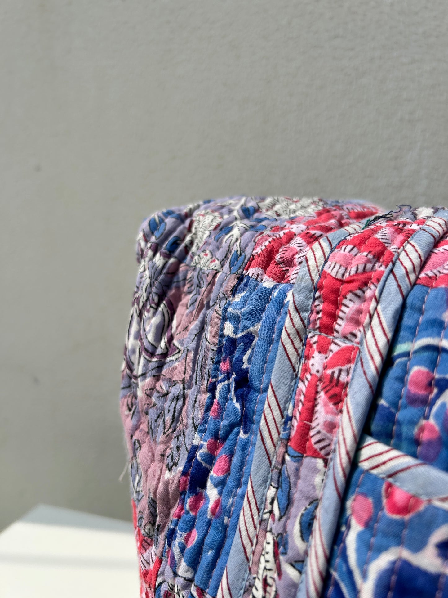 Multi Coloured Quilted Patchwork Travel Duffle Bag