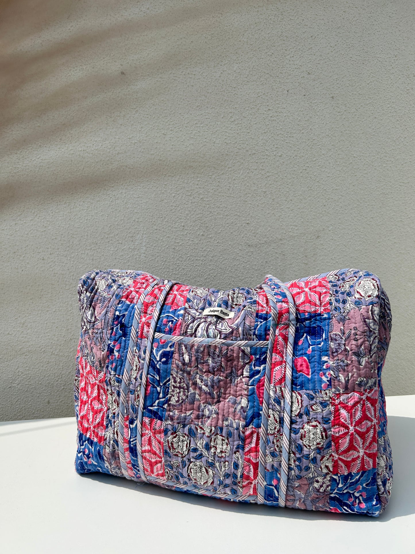 Multi Coloured Quilted Patchwork Travel Duffle Bag