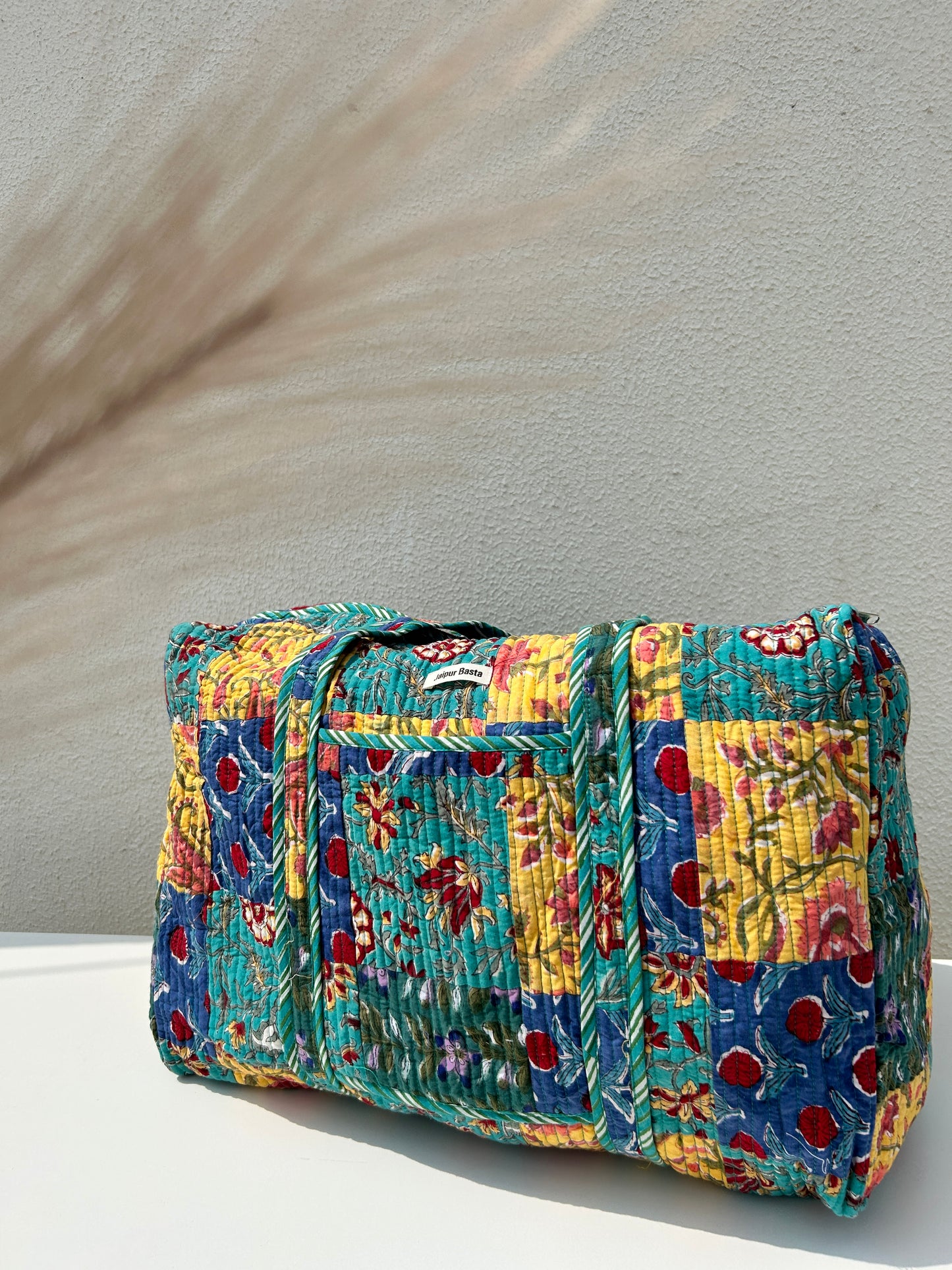 Multi Coloured Quilted Patchwork Travel Duffle Bag
