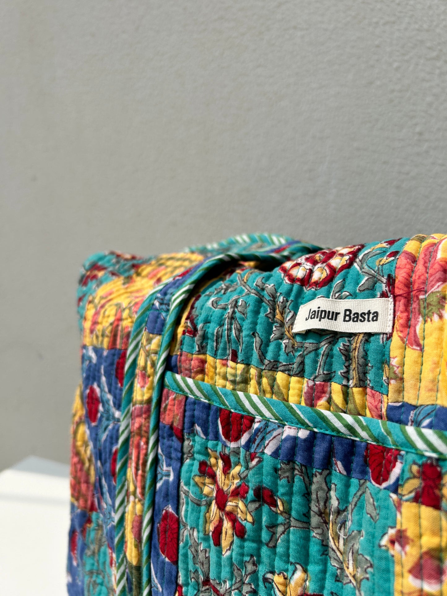 Multi Coloured Quilted Patchwork Travel Duffle Bag