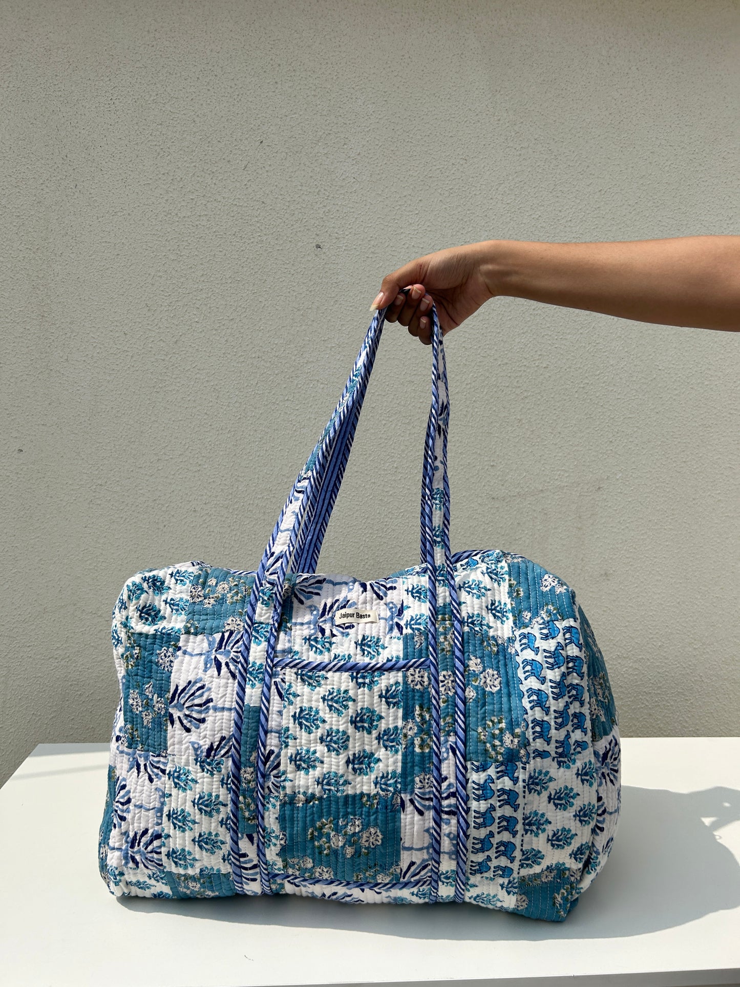 Multi Coloured Quilted Patchwork Travel Duffle Bag
