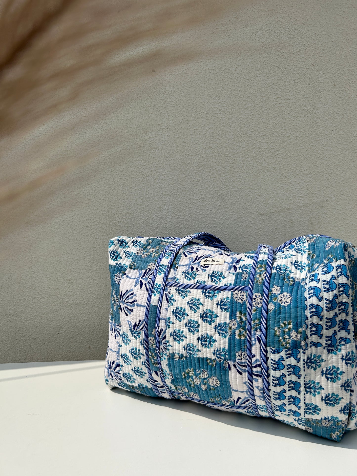 Multi Coloured Quilted Patchwork Travel Duffle Bag