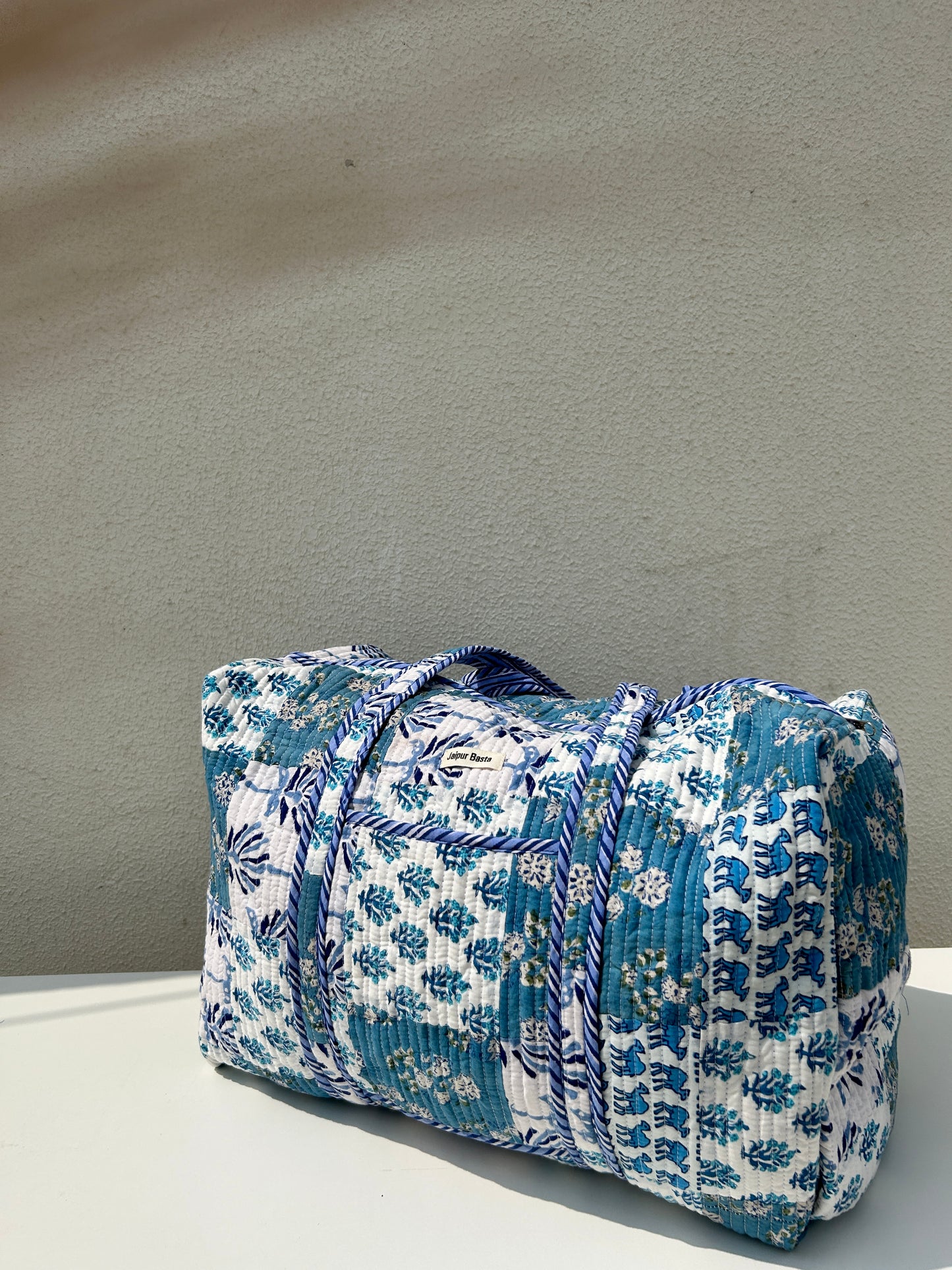 Multi Coloured Quilted Patchwork Travel Duffle Bag