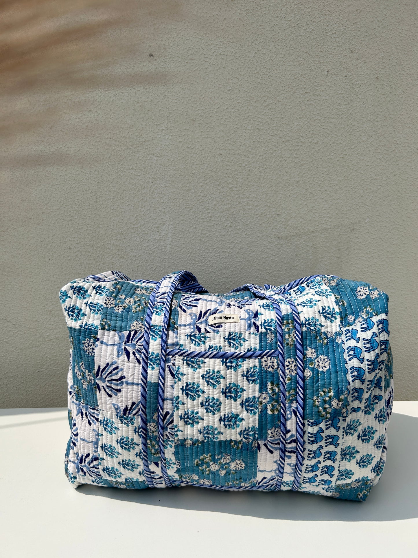 Multi Coloured Quilted Patchwork Travel Duffle Bag