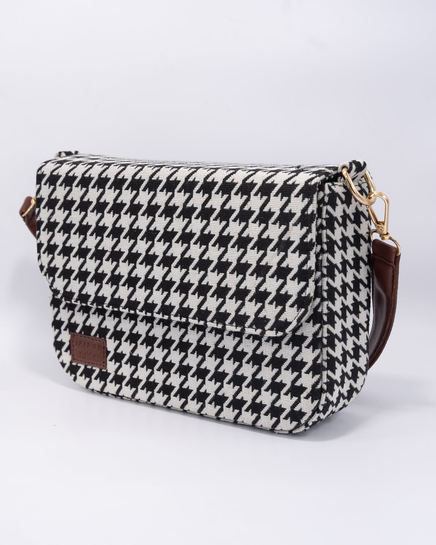 Monochrome Houndstooth Cross Body Bags