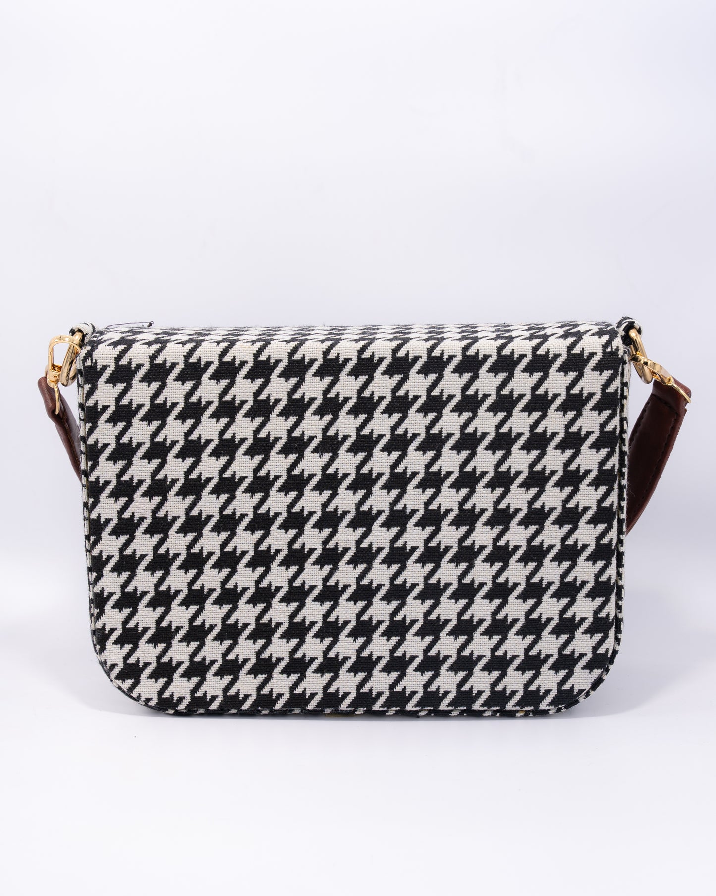 Monochrome Houndstooth Cross Body Bags