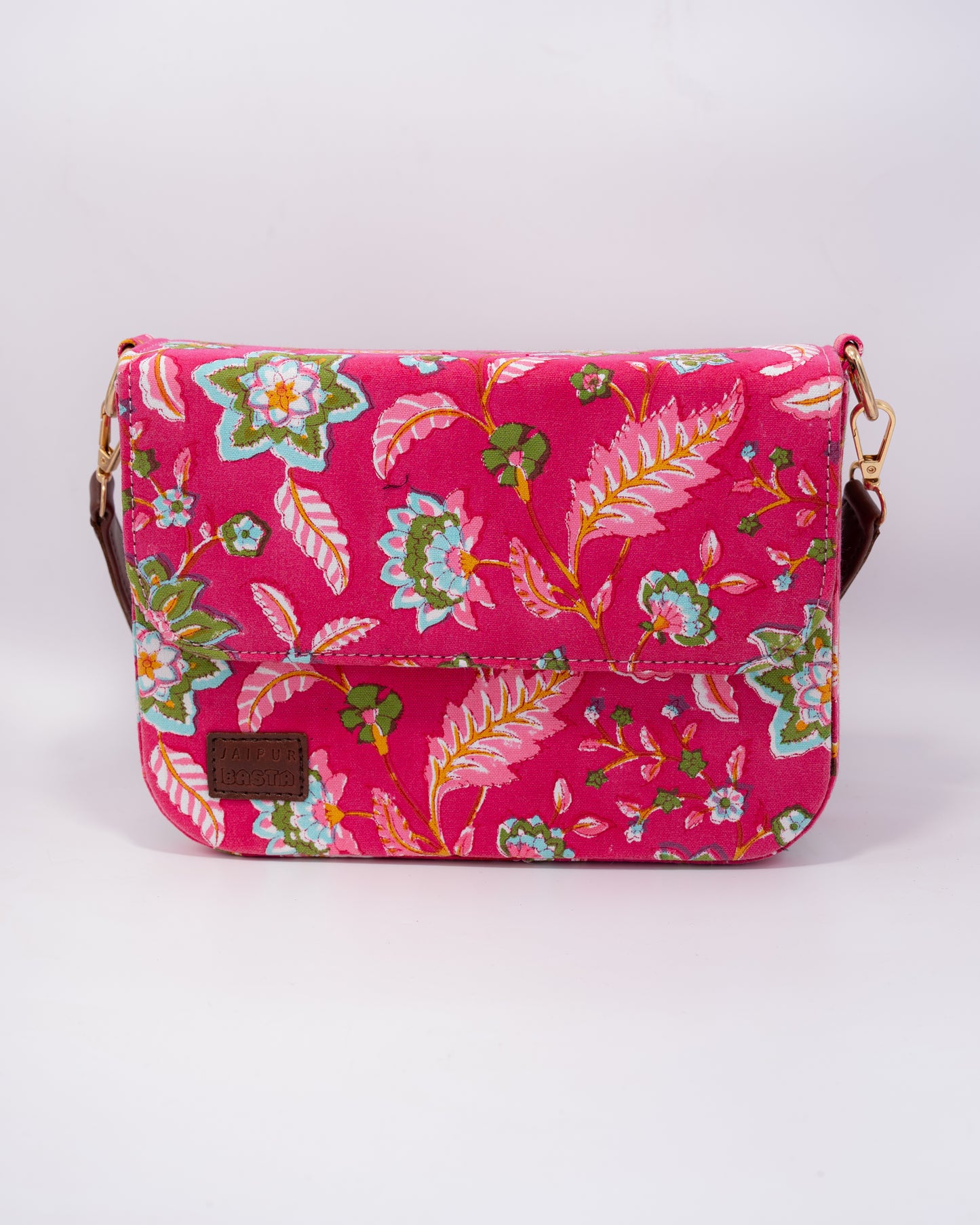 Pink Paradise Blockprintedi Cross Body Bags