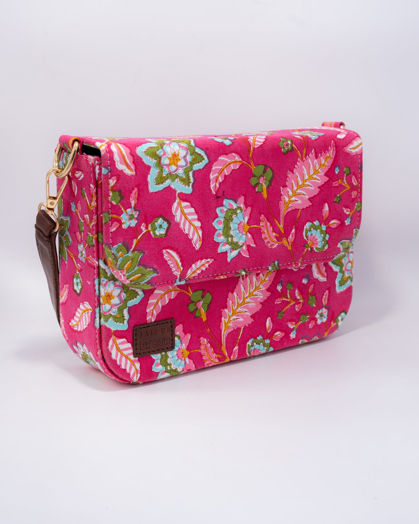 Pink Paradise Blockprintedi Cross Body Bags