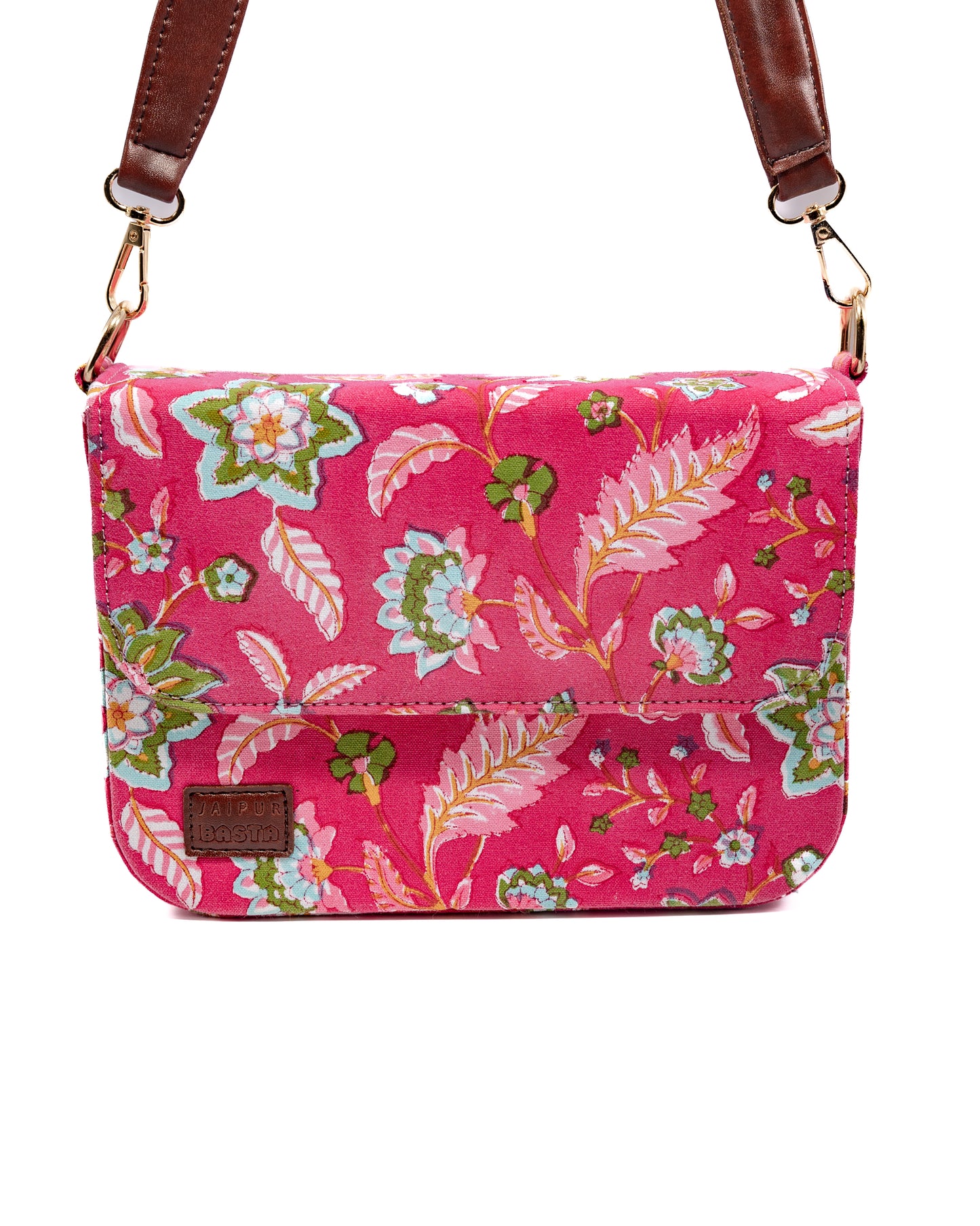 Pink Paradise Blockprintedi Cross Body Bags