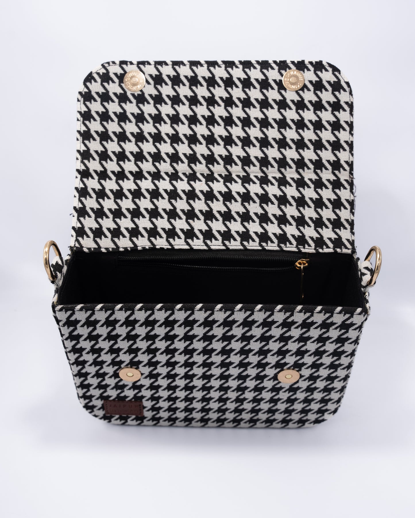 Monochrome Houndstooth Cross Body Bags