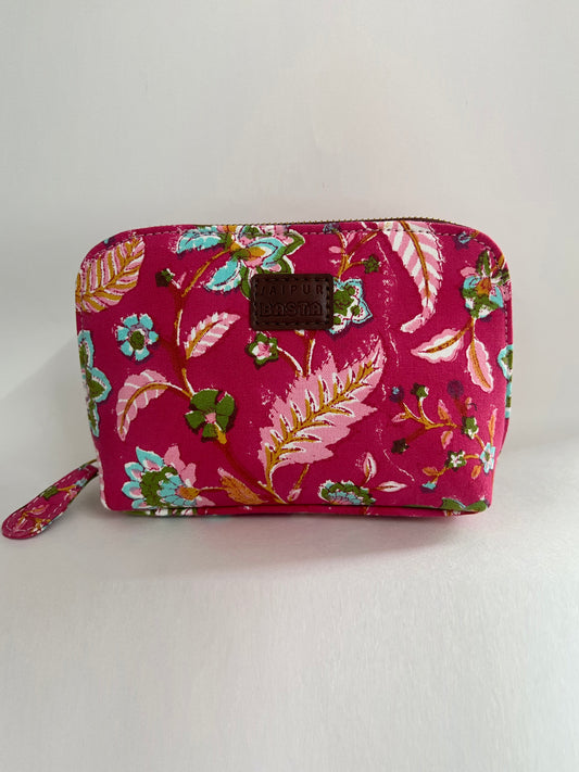 Pink Paradise Blockprinted Pouches