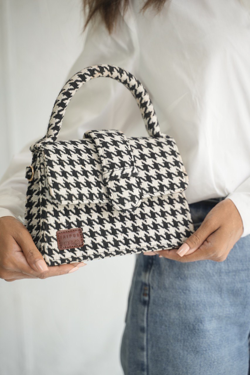 Chequered Bliss Blockprinted Chiq Bag