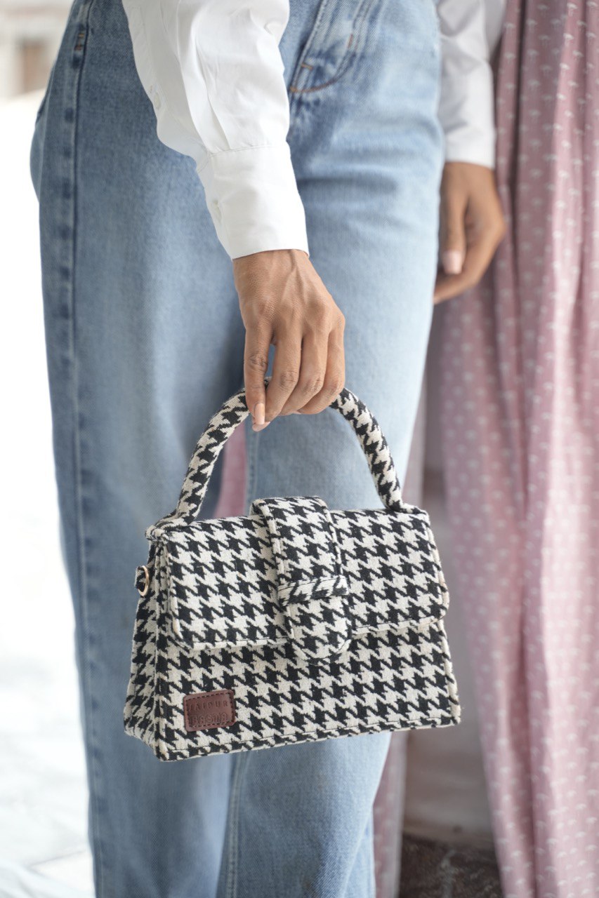 Chequered Bliss Blockprinted Chiq Bag