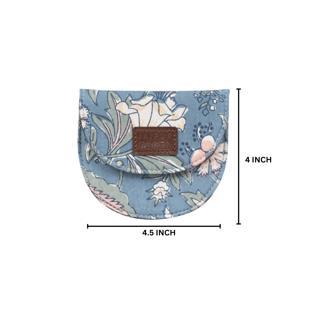 Floral Fantasy Blockprinted Coin Pouch