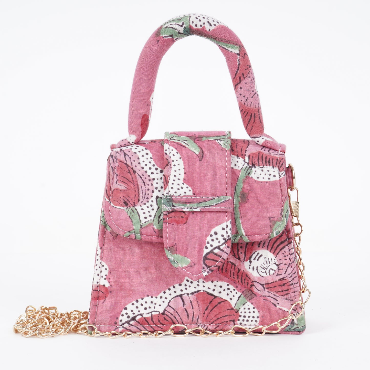 Pretty in Pink Blockprinted Chiq Bag