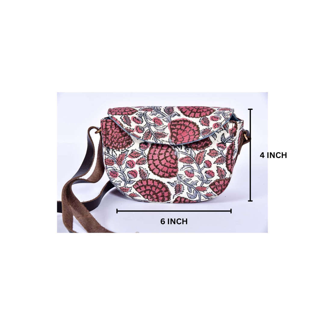 Rosewood Blockprinted Cross Body Bags