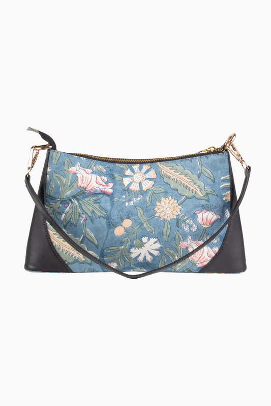 Floral Fantasy Blockprinted Shoulder Bag