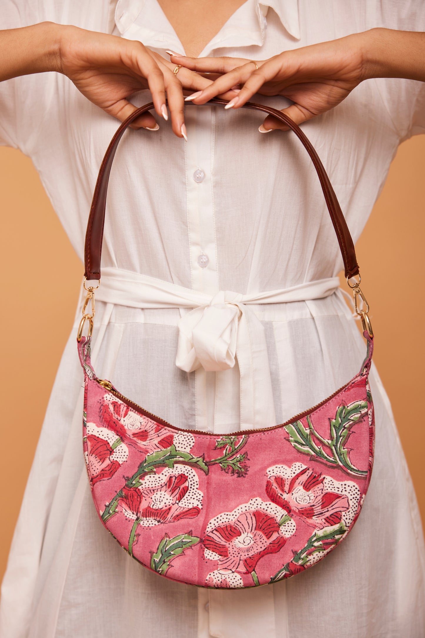 Pretty in Pink Mini Moon Bag