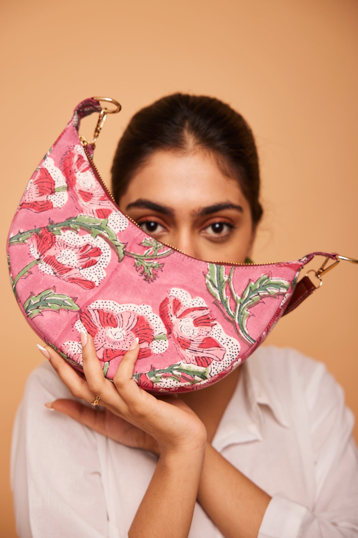 Pretty in Pink Mini Moon Bag