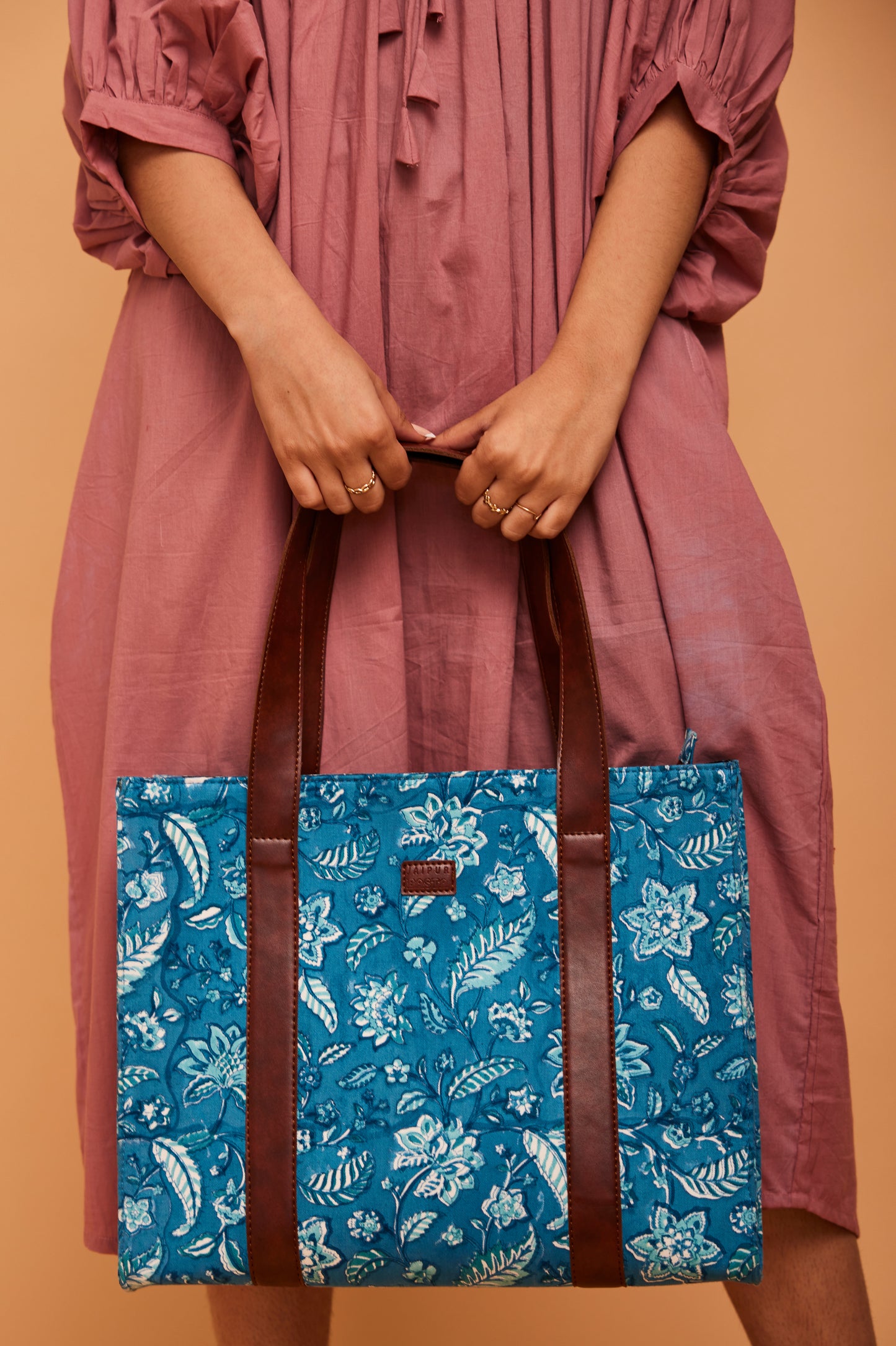 Blue Depths Structured Tote Bag