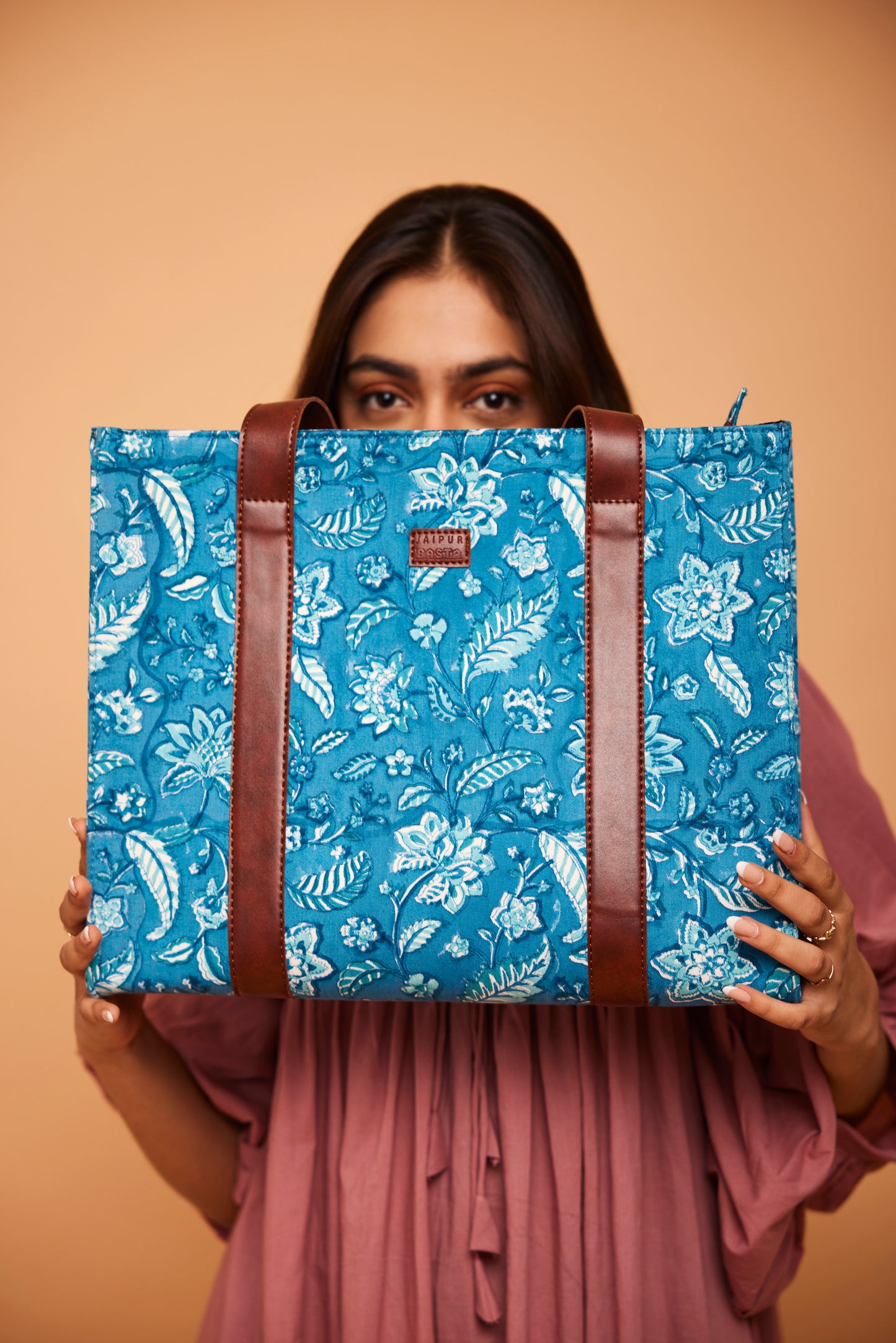 Blue Depths Structured Tote Bag