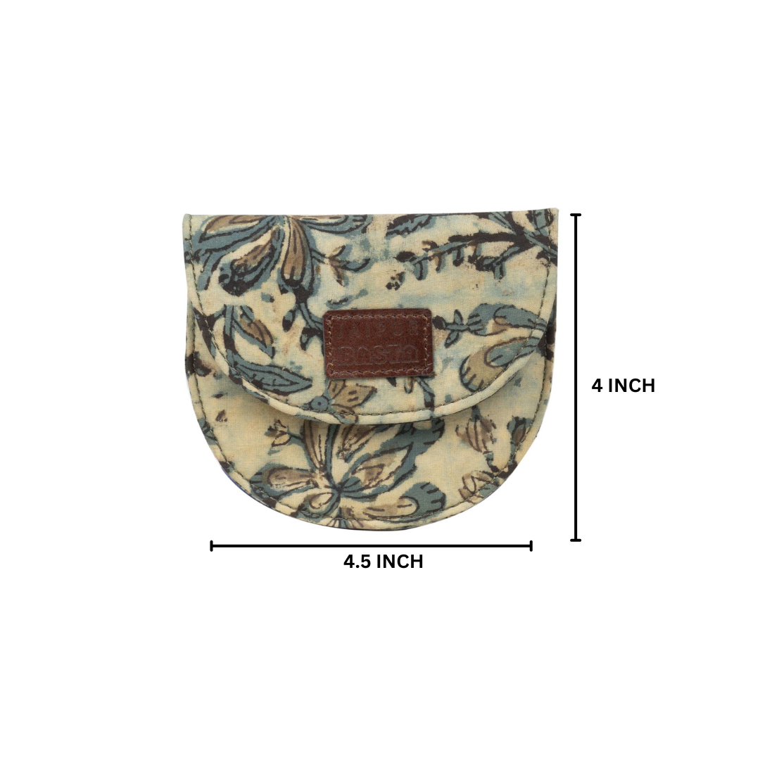 Vintage Vougue Blockprinted Coin Pouch