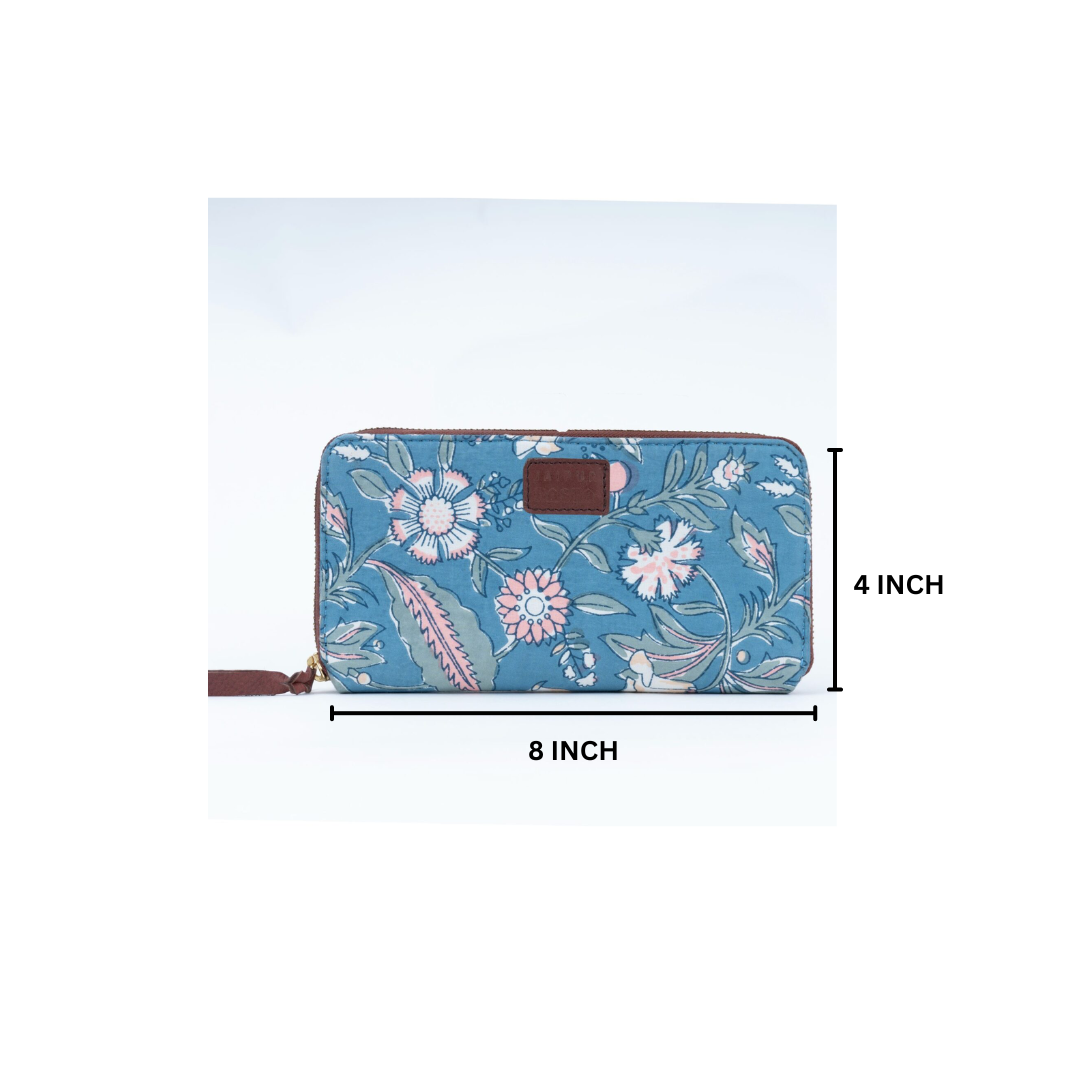 Floral Fantasy Blockprinted Wallet