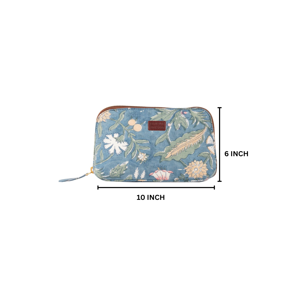 Floral Fantasy Blockprinted Pouches