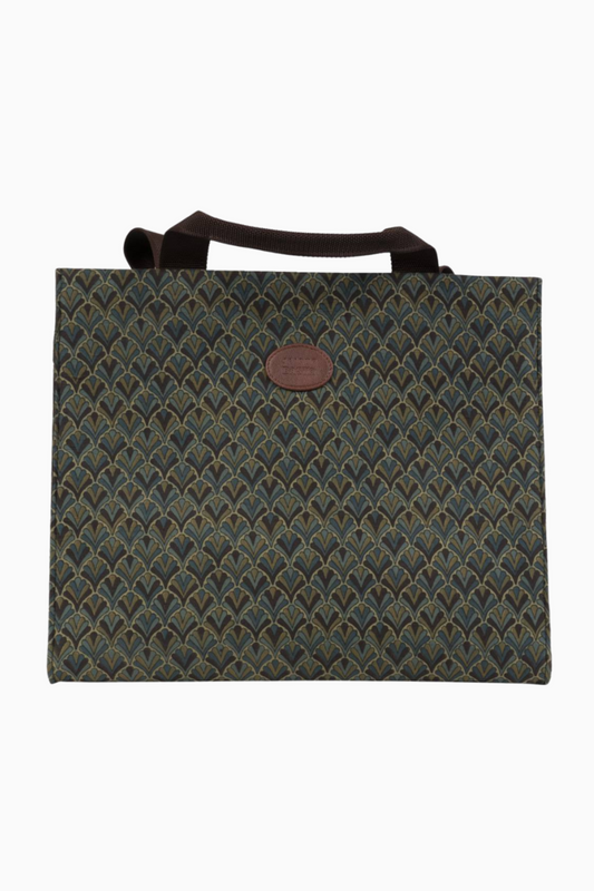 Olive Mist Blockprinted Shopper Tote