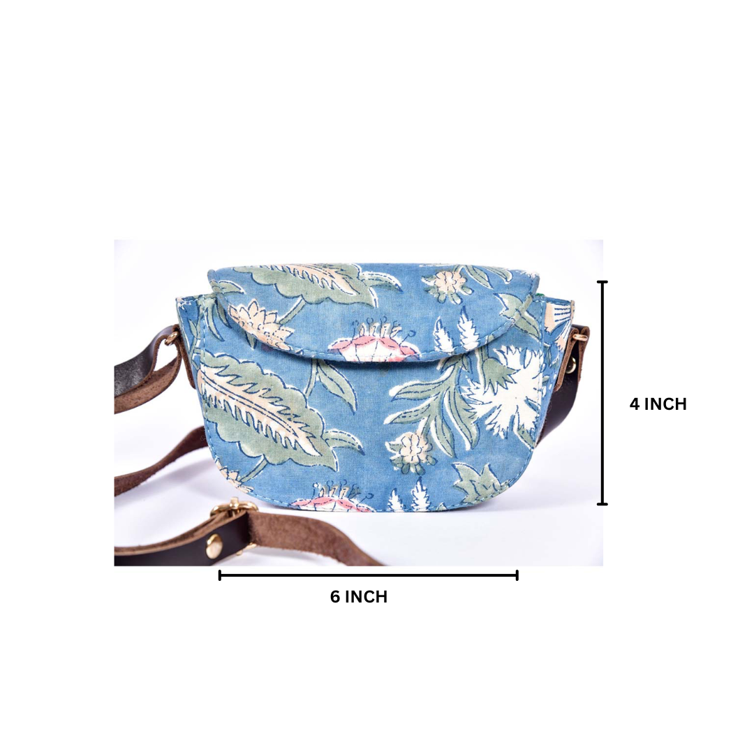 Spring morning Blockprinted Cross Body Bags