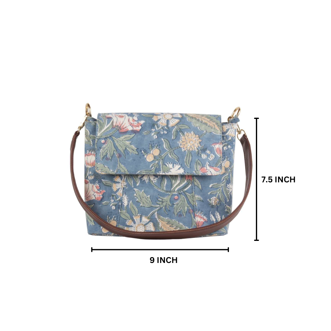 Floral Fantasy Blockprinted Shoulder Bags