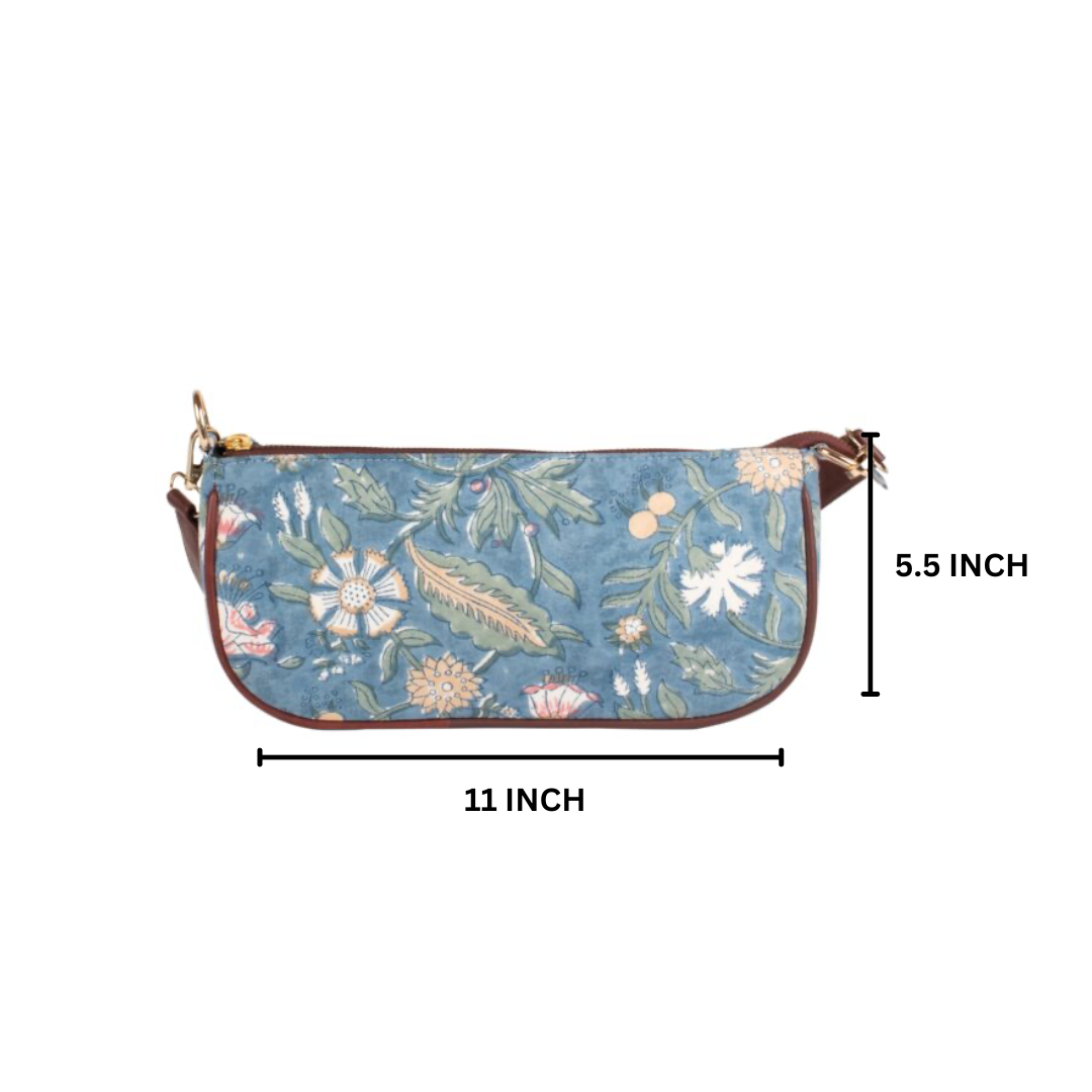 Floral Fantasy Blockprinted Mini Bagutte