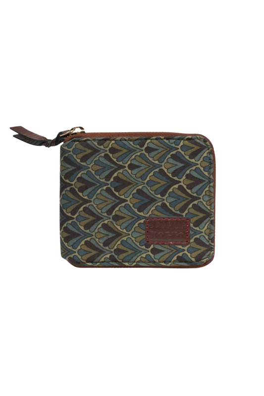 Olive Mist Blockprinted Wallet