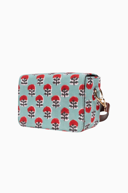 Raspberry Rush Blockprinted Cross Body Bags