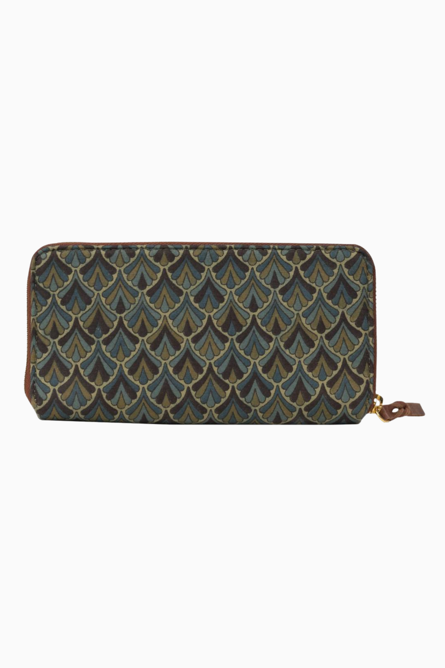 Olive Mist Blockprinted Wallet