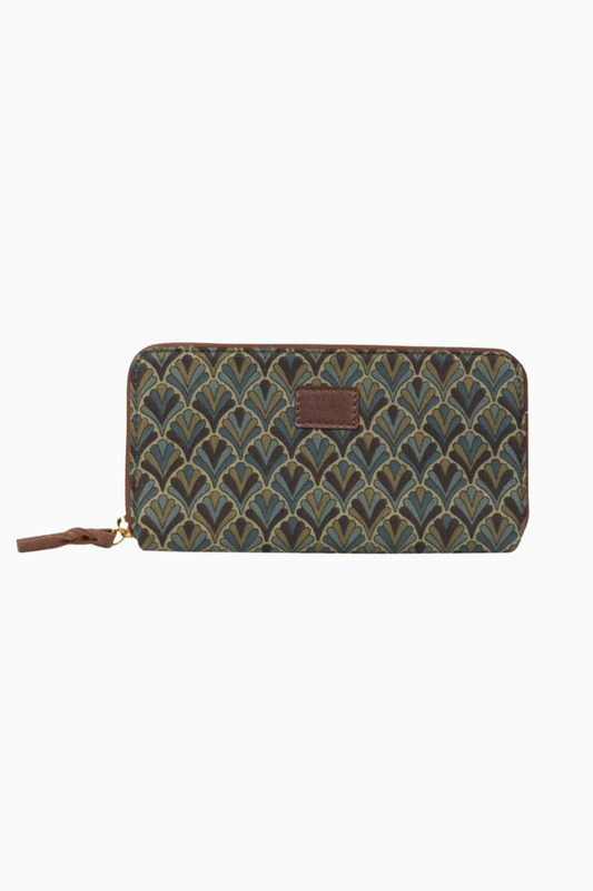 Olive Mist Blockprinted Wallet